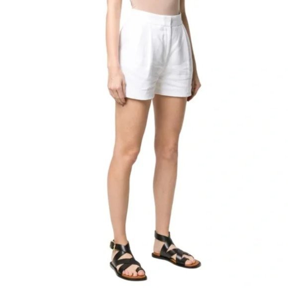 💖MEGA SALE💖MICHAEL Kors Linen Pleated Chino Shorts Women's White MH93HCCA19 - Picture 2 of 6